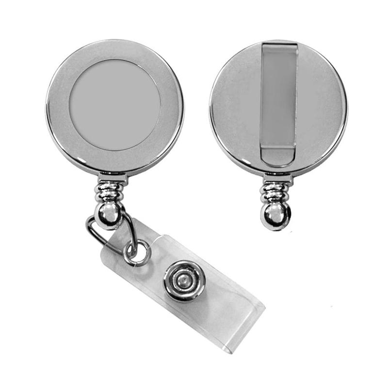 Silver Small Dial Metal Reel Badge